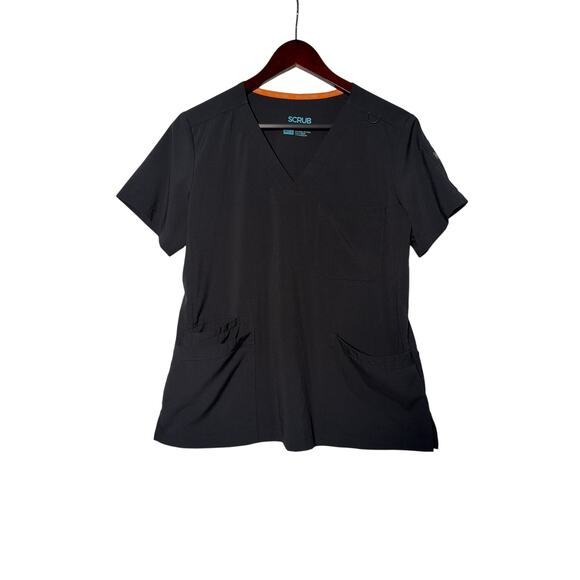 Scrub Joy Bundle (2) Tops Med Black SS Pockets Soft Nursing Medical Healthcare - Picture 4 of 9